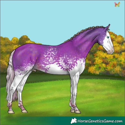 Horse Color:Watercolor White Spotted Liver Chestnut Splash
