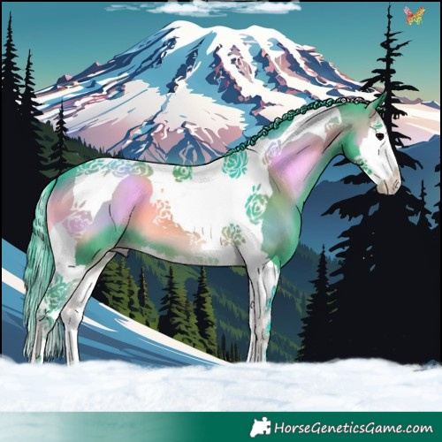 Horse Color:Watercolor Blue Onyx Splash Tobiano 