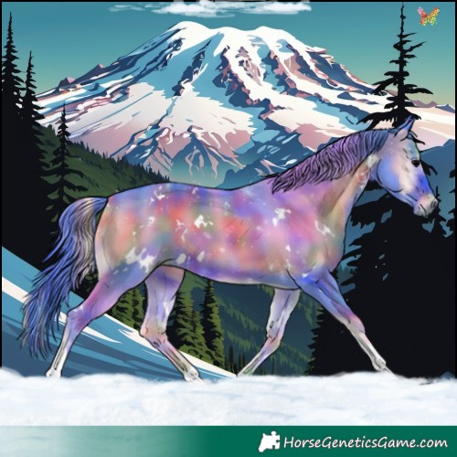 Horse Color:Nacre Watercolor White Spotted Blue Onyx Tobiano Rabicano 