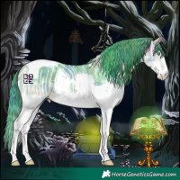 Horse Color:Nacre Watercolor Bay Sabino Splash Tobiano 