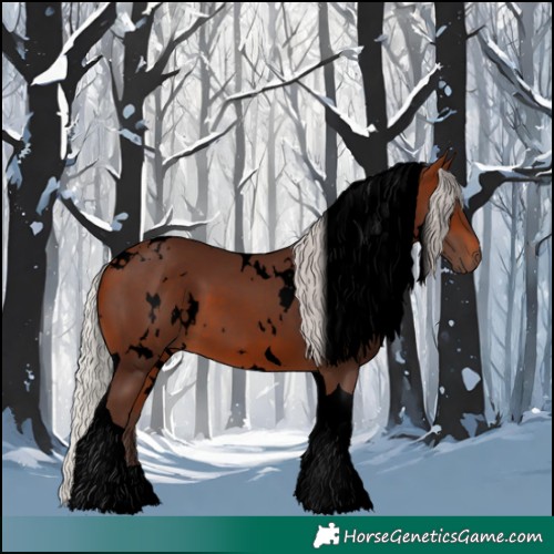 Horse Color:Void White Spotted Silver Brown Tobiano 