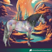 Horse Color:Platinum Nacre Brown Dun Tobiano Rabicano 