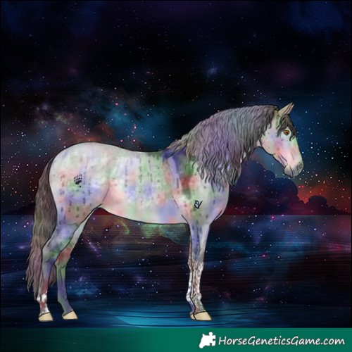 Horse Color:Platinum Nacre Buckskin Dun Tobiano Rabicano Brindle 