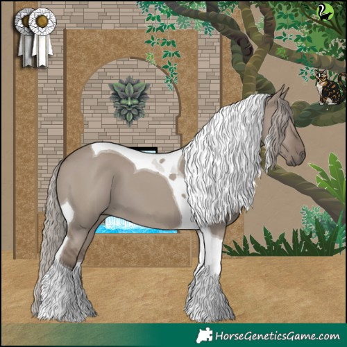 Horse Color:Silver Grullo Tobiano 