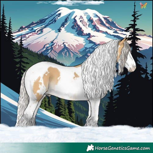 Horse Color:White Spotted Silver Buckskin Dun Splash Tobiano 