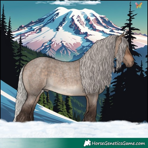 Horse Color:Silver Brown Roan Dun 