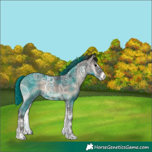Horse Color:Plaid  Blue Onyx Ice 