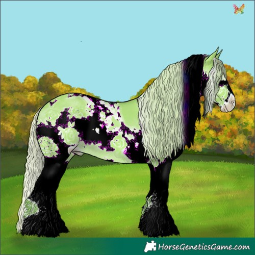 Horse Color:Watercolor Silver Smoky Grullo Splash Tobiano
