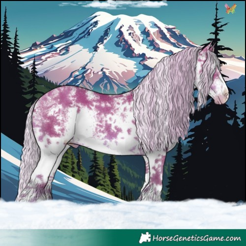 Horse Color:White Spotted Silver Sable Champagne 