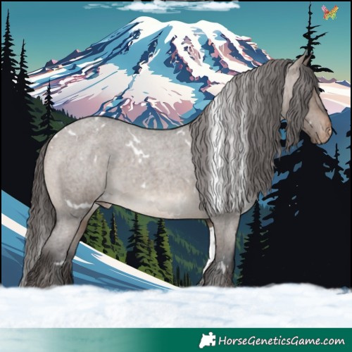 Horse Color:White Spotted Brown Roan Dun Varnish 