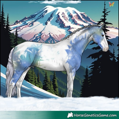 Horse Color:Watercolor White Spotted Silver Brown Tobiano 