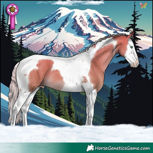 Horse Color:Silver Sable Champagne Dun Splash Tobiano 