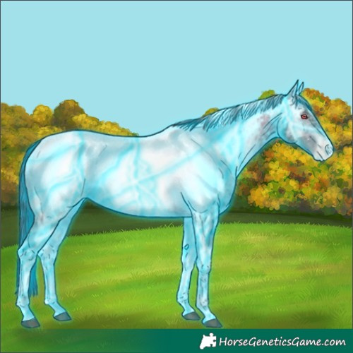 Horse Color:Platinum Thunderstruck Brown Chinchilla Ice Onyx Tobiano Near Fewspot