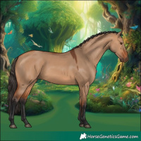 Horse Color:Bay Dun Rabicano 
