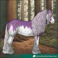 Horse Color:Watercolor White Spotted Silver Black
