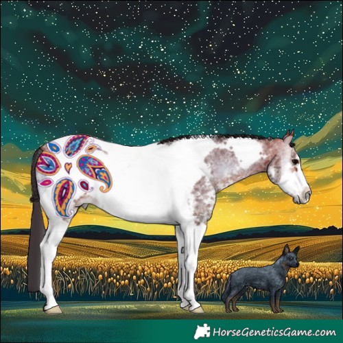 Horse Color:Bay Onyx Sabino Tobiano Frame 