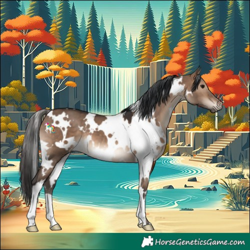 Horse Color:White Spotted Brown Dun 