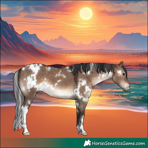 Horse Color:White Spotted Brown Dun 