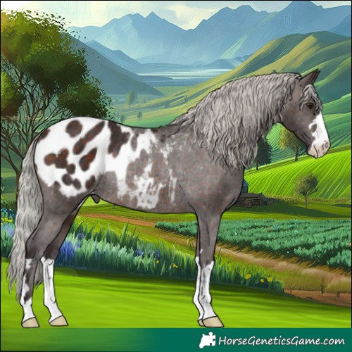 Horse Color:Silver Bay Appaloosa Rabicano 