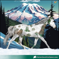 Horse Color:Watercolor Silver Brown Ice Splash Tobiano Rabicano 