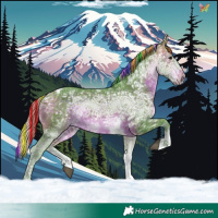 Horse Color:Painted Watercolor Silver Brown Ice Tobiano Rabicano 