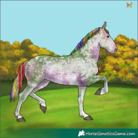 Horse Color:Painted Watercolor Silver Brown Ice Tobiano Rabicano 