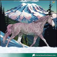 Horse Color:Watercolor White Spotted Brown Ice Splash