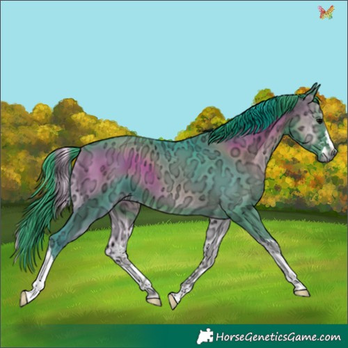 Horse Color:Watercolor White Spotted Blue Onyx Ice 