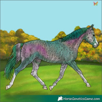 Horse Color:Watercolor White Spotted Blue Onyx Ice