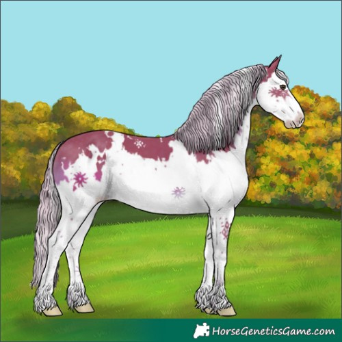 Horse Color:Watercolor White Spotted Chocolate Palomino Splash 