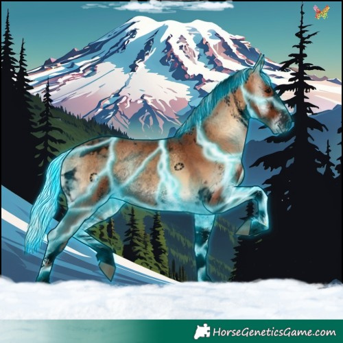 Horse Color:Void Thunderstruck White Spotted Silver Brown Onyx Tobiano 