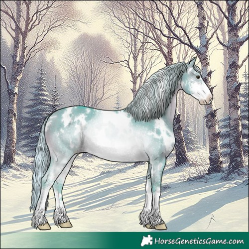 Horse Color:Watercolor White Spotted Silver Brown Dun Sabino Rabicano 