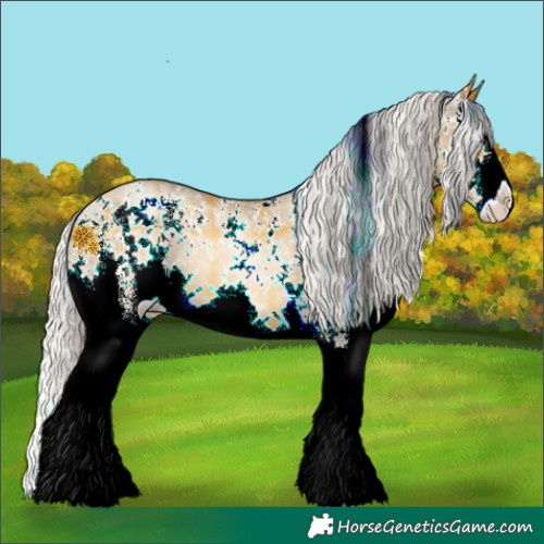 Horse Color:Plaid Chocolate Silver Buckskin Pearl Sabino Splash