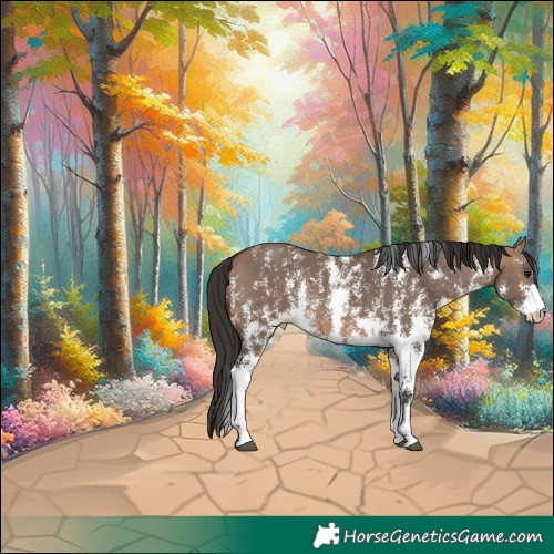 Horse Color:Bay Dun Sabino Rabicano