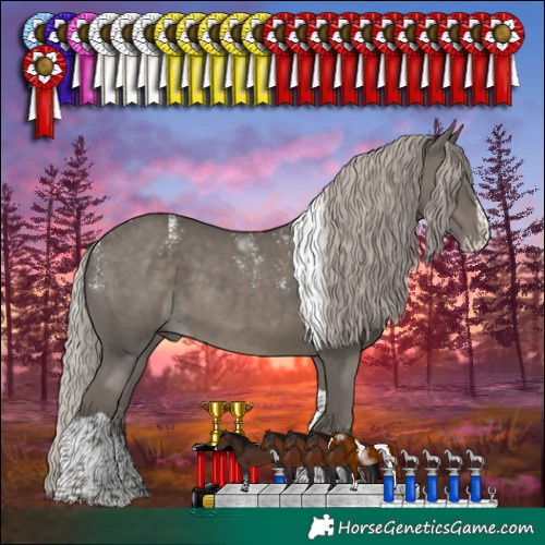 Horse Color:Powder White Silver Black Splash Tobiano