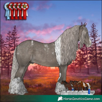 Horse Color:Powder White Silver Black Splash Tobiano 