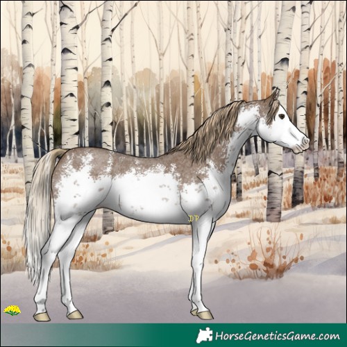 Horse Color:White Spotted Chocolate Palomino Sabino Splash