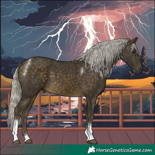 Horse Color:Silver Buckskin Tobiano 