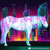 Horse Color:Thunderstruck Watercolor White Spotted Liver Chestnut Sabino 