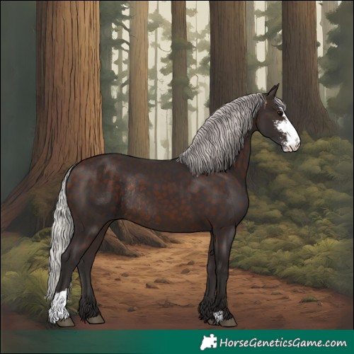 Horse Color:Silver Brown Sabino Rabicano 
