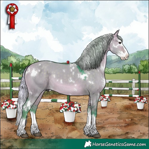 Horse Color:Watercolor White Spotted Silver Brown Dun Splash 