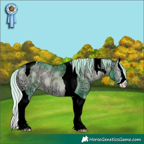 Horse Color:Watercolor Silver Brown Chinchilla Ice Onyx Sabino Splash Tobiano 