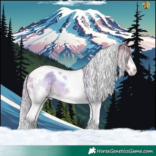 Horse Color:Watercolor Silver Brown Roan Splash Tobiano 