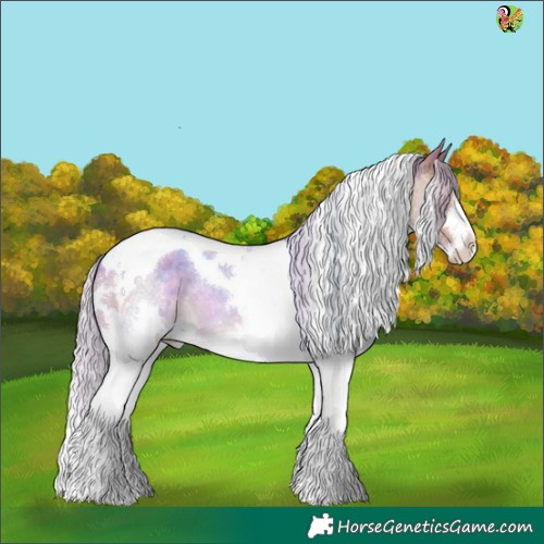 Horse Color:Watercolor Silver Brown Roan Splash Tobiano