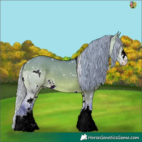 Horse Color:Watercolor White Spotted Silver Brown Dun 