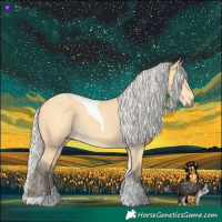 Horse Color:Silver Buckskin Dun Tobiano 