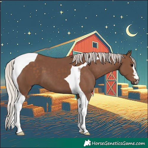 Horse Color:Silver Black Tobiano 