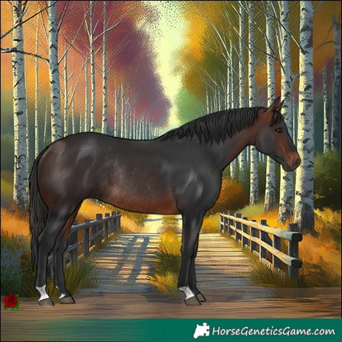 Horse Color:Bay Rabicano 