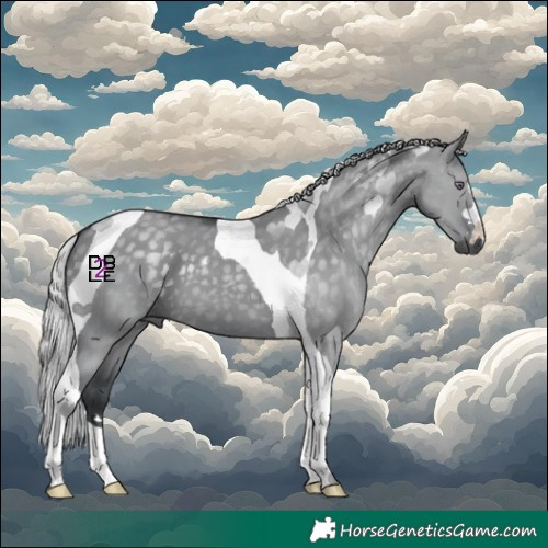 Horse Color:Silver Grullo Chinchilla Tobiano 