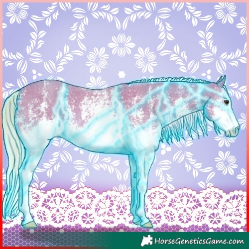 Horse Color:Thunderstruck Watercolor White Spotted Palomino Sabino 